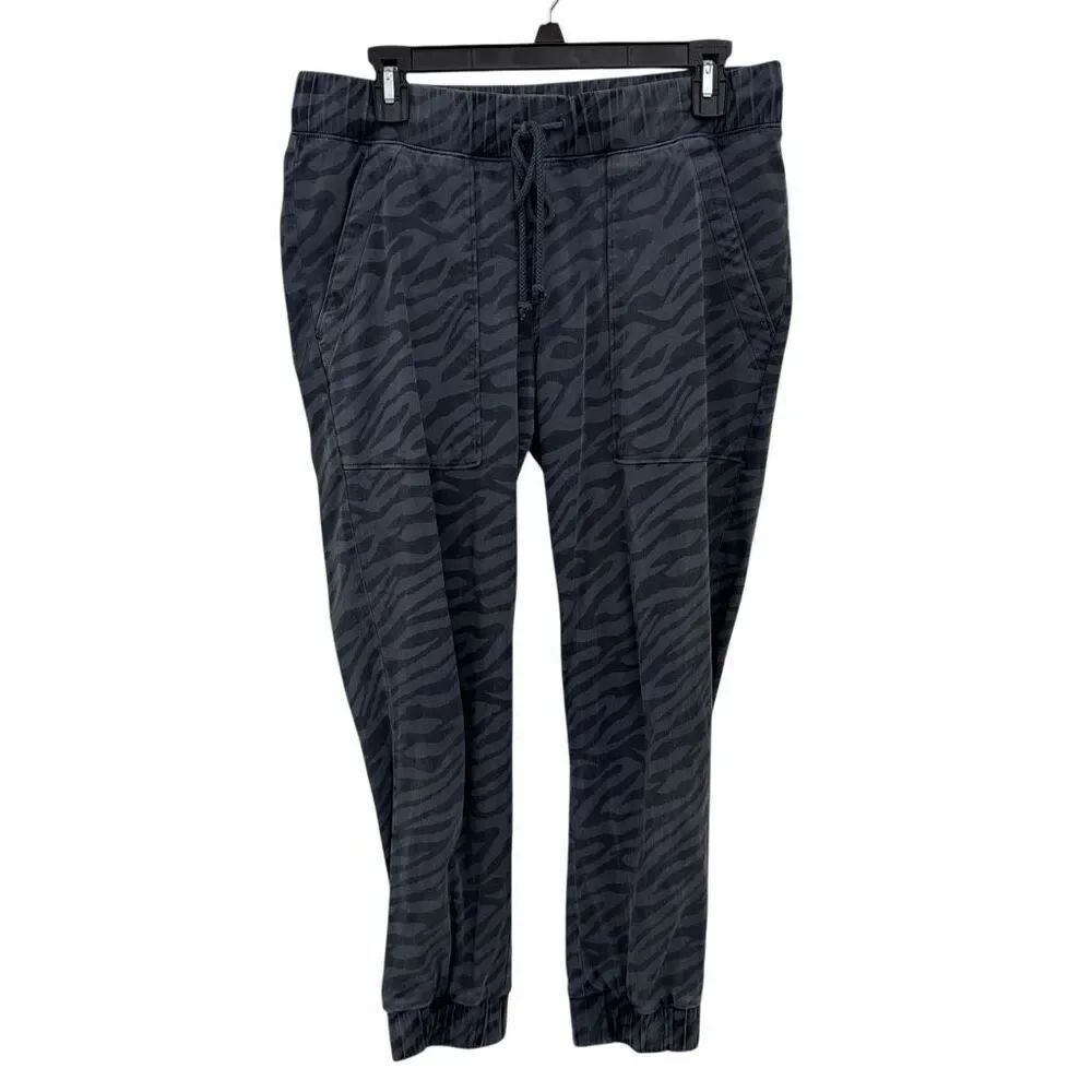 Bella Dahl Zebra Print Striped Joggers Size Small Gray Soft